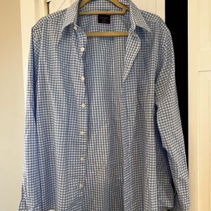 Untuckit Cotton slim fit blue gingham shirt size large